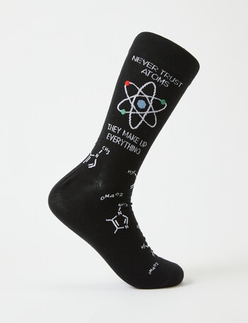 Mazzoni Never Trust Atoms Cotton-Blend Crew Sock, Black product photo