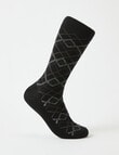 Mazzoni Zig Zag Stripe Cotton-Blend Sock, Black product photo