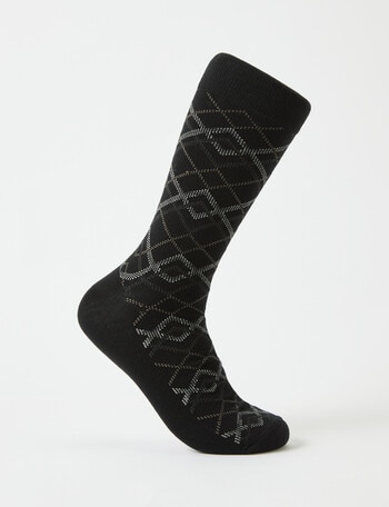 Mazzoni Zig Zag Stripe Cotton-Blend Sock, Black product photo