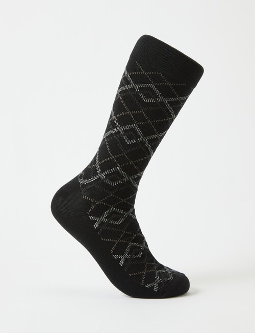 Mazzoni Zig Zag Stripe Cotton-Blend Sock, Black product photo