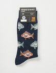 Mazzoni Snapper Cotton-Blend Crew Dress Sock, Navy Marle product photo View 02 S