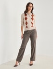 Oliver Black Knit Argyle Polo Shirt, Taupe product photo View 03 S