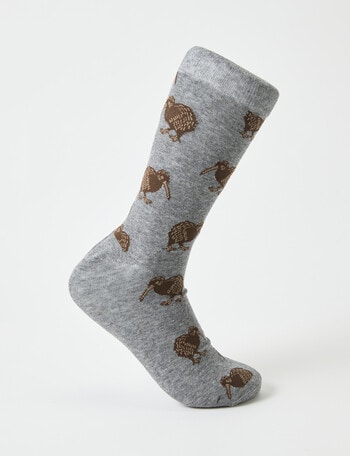 Mazzoni Kiwi Cotton-Blend Crew Dress Sock, Grey Marle product photo