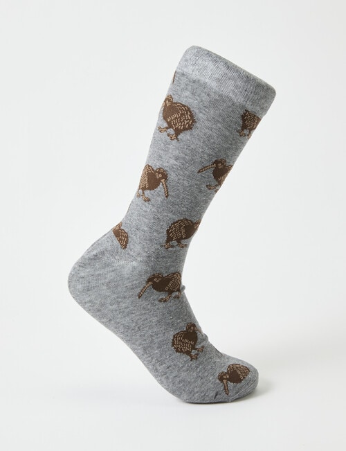 Mazzoni Kiwi Cotton-Blend Crew Dress Sock, Grey Marle product photo