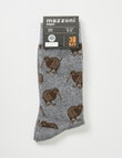 Mazzoni Kiwi Cotton-Blend Crew Dress Sock, Grey Marle product photo View 02 S