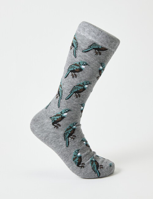 Mazzoni Tui Cotton-Blend Crew Dress Sock, Grey Marle product photo