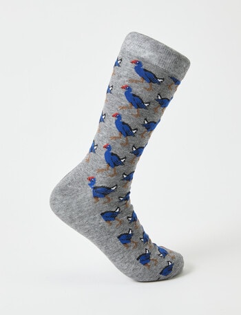 Mazzoni Pukeko Cotton-Blend Crew Dress Sock, Grey Marle product photo
