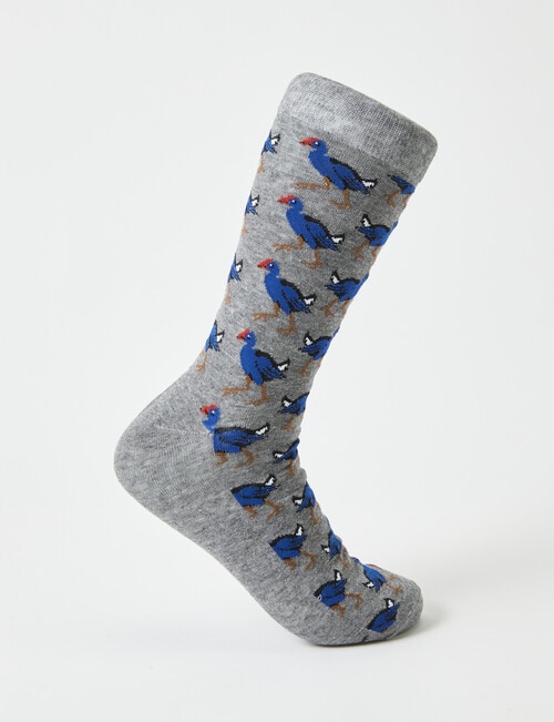 Mazzoni Pukeko Cotton-Blend Crew Dress Sock, Grey Marle product photo