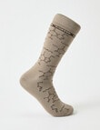 Mazzoni Coffee Molecule Viscose Rayon from Bamboo Crew Sock, Beige product photo