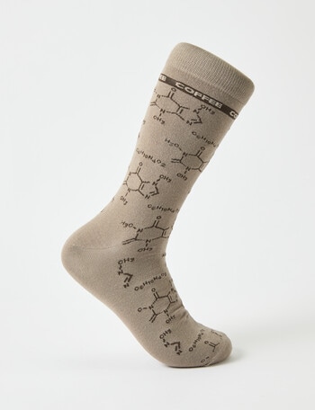 Mazzoni Coffee Molecule Viscose Rayon from Bamboo Crew Sock, Beige product photo