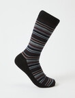 Mazzoni Stripe Viscose Rayon from Bamboo Crew Sock, Plum product photo
