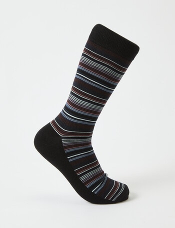 Mazzoni Stripe Viscose Rayon from Bamboo Crew Sock, Plum product photo
