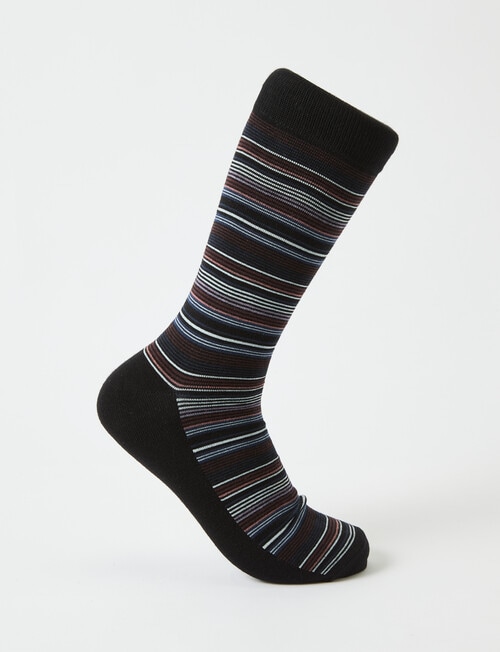 Mazzoni Stripe Viscose Rayon from Bamboo Crew Sock, Plum product photo
