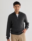 Gasoline Quarter Zip Cable Knitwear, Grey product photo