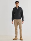 Gasoline Quarter Zip Cable Knitwear, Grey product photo View 03 S