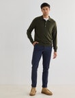 Gasoline Button Down Polo Knitwear, Olive Green product photo View 03 S