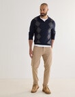 Gasoline Argyle Polo Knitwear, Navy product photo View 03 S