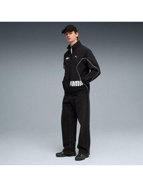 Puma Relaxed Woven Sport Jacket, Black product photo View 03 L