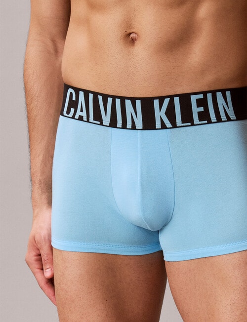 Calvin Klein Intense Power Cotton Trunk, 3-Pack, Harbor Mist, Black & Chilly Blue product photo View 04 L