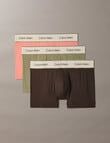 Calvin Klein Heritage Cotton Trunk, 3-Pack, Mulch, Deep Lichen Green & Sunfruit Fun product photo