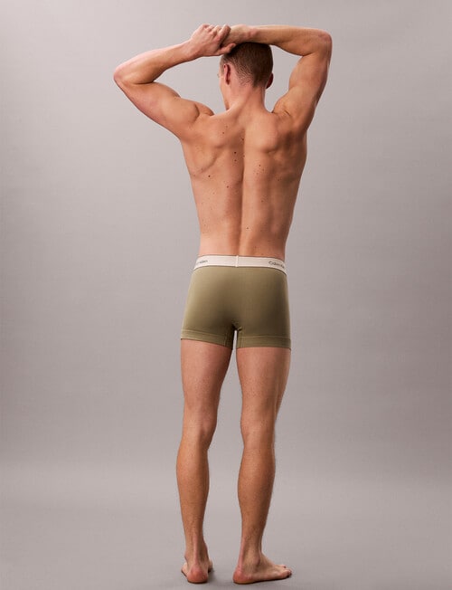 Calvin Klein Heritage Cotton Trunk, 3-Pack, Mulch, Deep Lichen Green & Sunfruit Fun product photo View 06 L