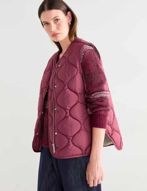 Jigsaw Barrow Puffer Vest, Plum product photo