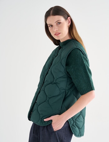 Jigsaw Barrow Puffer Vest, Forest Green product photo