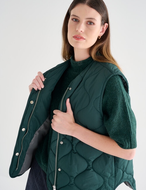 Jigsaw Barrow Puffer Vest, Forest Green product photo View 04 L