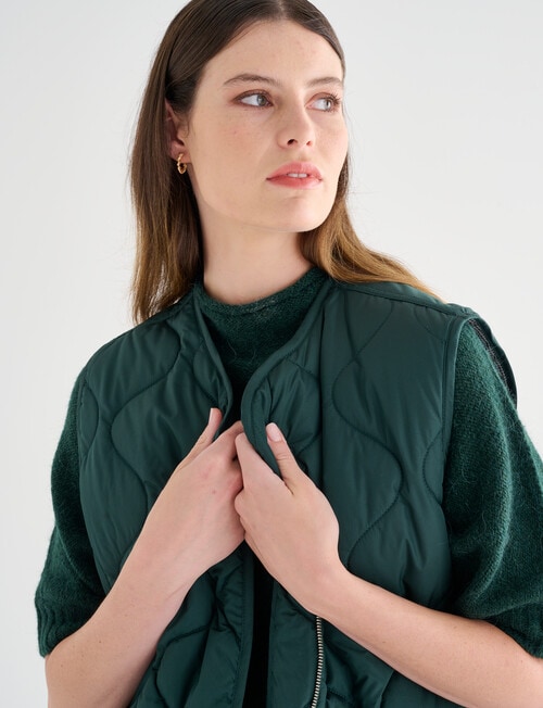 Jigsaw Barrow Puffer Vest, Forest Green product photo View 06 L
