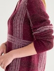 Jigsaw Check Mohair Blend Sweater, Plum product photo View 05 S