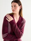 Jigsaw Check Mohair Blend Sweater, Plum product photo View 08 S