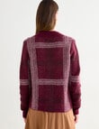 Jigsaw Check Mohair Blend Sweater, Plum product photo View 02 S