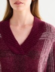 Jigsaw Check Mohair Blend Sweater, Plum product photo View 04 S