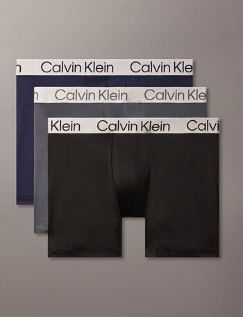 Calvin Klein Engineered Chromatic Boxer Brief, 3-Pack, Black, Monogram Outline Black & Turbulence product photo