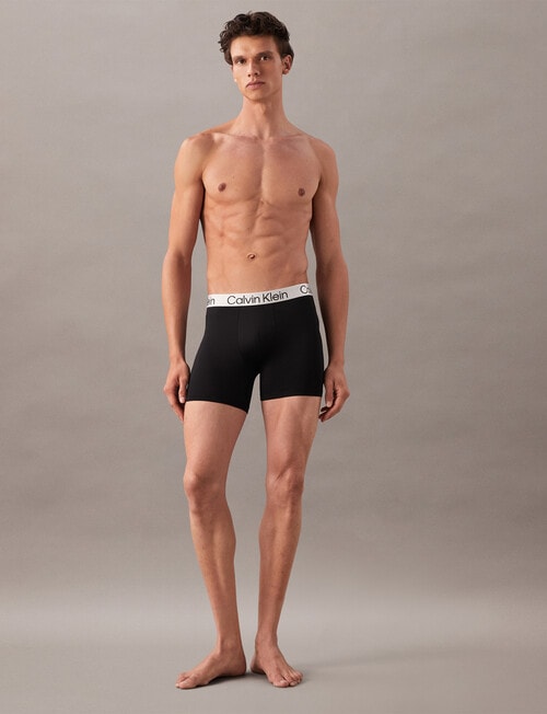 Calvin Klein Engineered Chromatic Boxer Brief, 3-Pack, Black, Monogram Outline Black & Turbulence product photo View 02 L