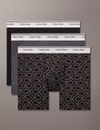 Calvin Klein Engineered Balance Boxer Brief, 3-Pack, Turbulence, Core Logo Shoreline Silver Foil & Silver Foil product photo