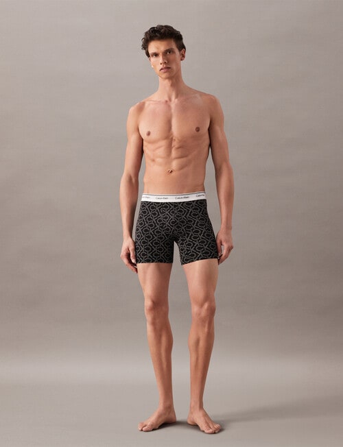 Calvin Klein Engineered Balance Boxer Brief, 3-Pack, Turbulence, Core Logo Shoreline Silver Foil & Silver Foil product photo View 02 L