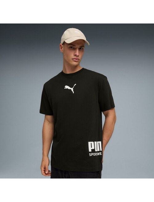 Puma Relaxed Puma Graphic Sport Tee, Black product photo View 02 L
