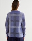 Jigsaw Check Mohair Blend Sweater, Smoke Blue Check product photo View 02 S