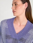 Jigsaw Check Mohair Blend Sweater, Smoke Blue Check product photo View 04 S