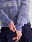Jigsaw Check Mohair Blend Sweater, Smoke Blue Check product photo View 06 S