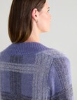 Jigsaw Check Mohair Blend Sweater, Smoke Blue Check product photo View 07 S