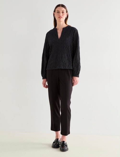 Jigsaw Twill Ponti Tapered Pant, Black product photo View 03 L