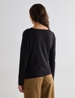 Mineral Ella Drape Knit Tee, Black product photo View 02 S