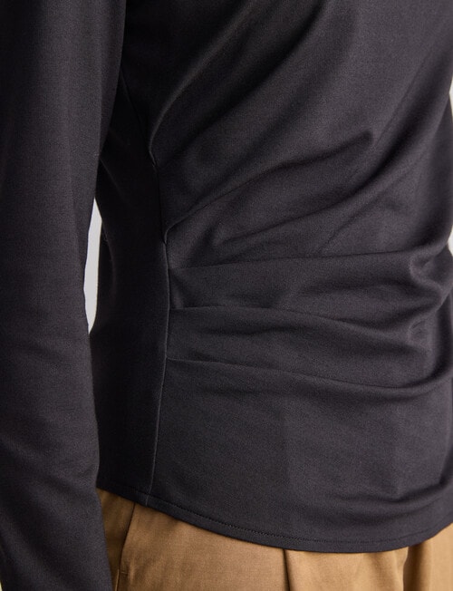 Mineral Ella Drape Knit Tee, Black product photo View 06 L