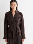 State of play Ritva Cinch Shirt, Bitter Chocolate product photo