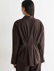 State of play Ritva Cinch Shirt, Bitter Chocolate product photo View 02 S