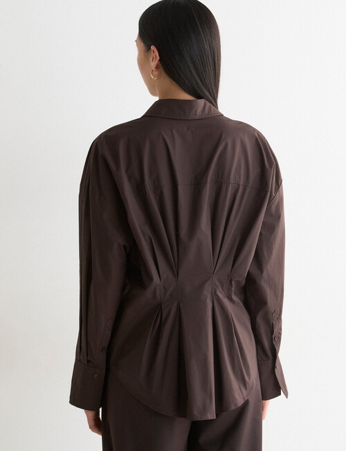 State of play Ritva Cinch Shirt, Bitter Chocolate product photo View 02 L