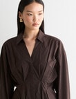 State of play Ritva Cinch Shirt, Bitter Chocolate product photo View 04 S