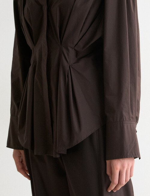 State of play Ritva Cinch Shirt, Bitter Chocolate product photo View 06 L